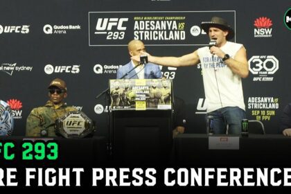 Ufc 293 Press Conference: Israel Adesanya And Sean Strickland Go