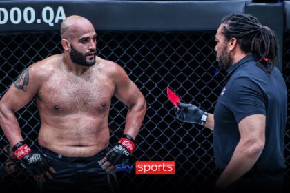 One Championship Heavyweight Fighter Arjan Brar Is Shown A Red