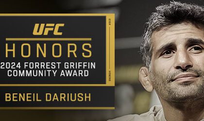 Ufc News: Beneil Darish Wins 2024 Forrest Griffin Community Award