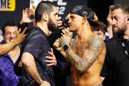 Dustin Poirier Gives Intense Stare Down To Islam Makhachev During