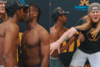 Video: Fighter Sparks Near Brawl After Kissing Opponent On The Mouth