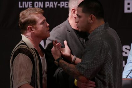 Canelo Alvarez And Edgar Berlanga Come Face To Face In Intense Staredown